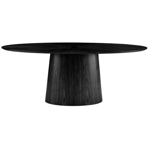 Dexter 79" Oval Dining Table, Matte Black | One Kings Lane