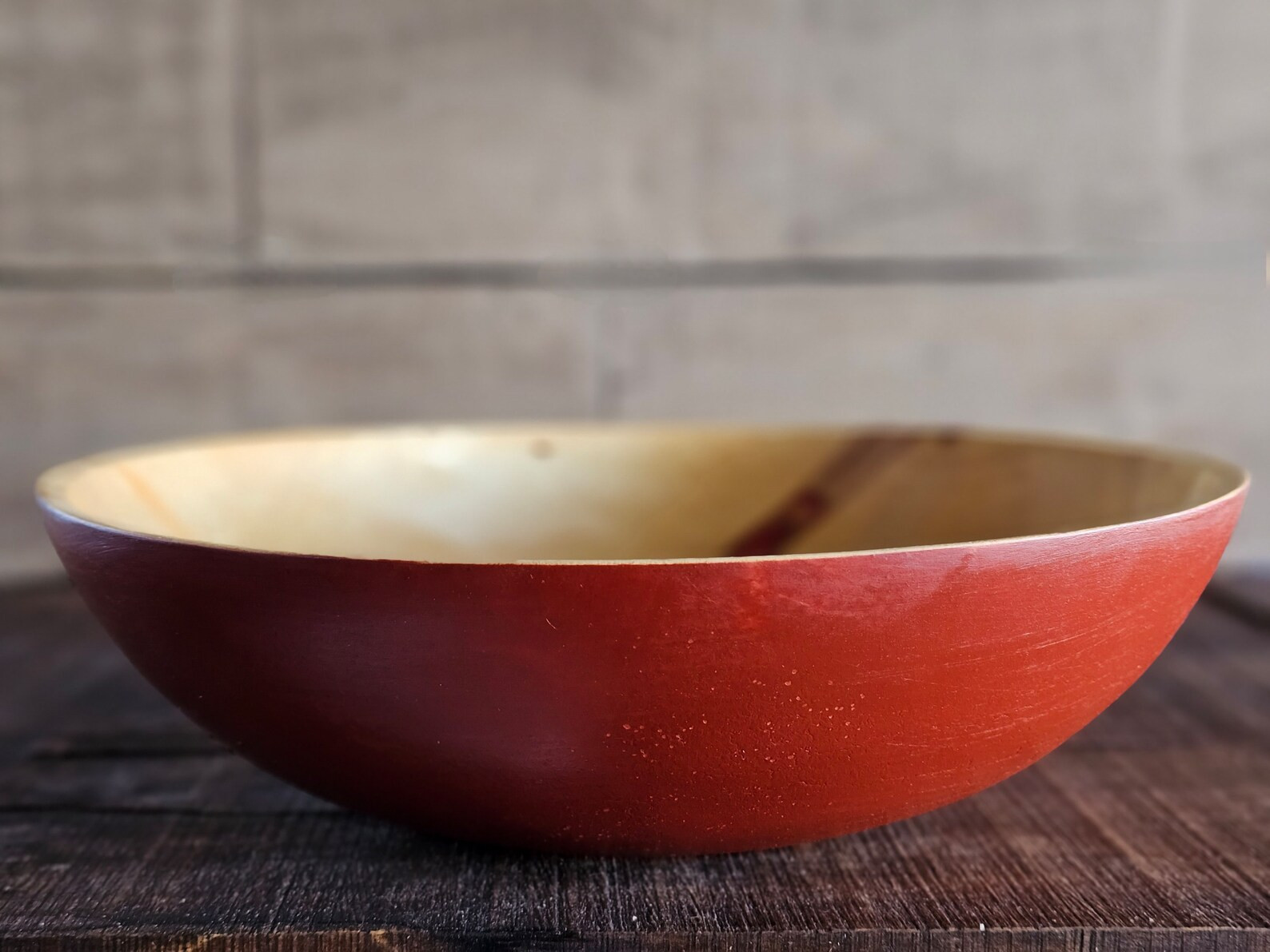 Handturned Wooden Bowl Painted Red - Etsy | Etsy (US)