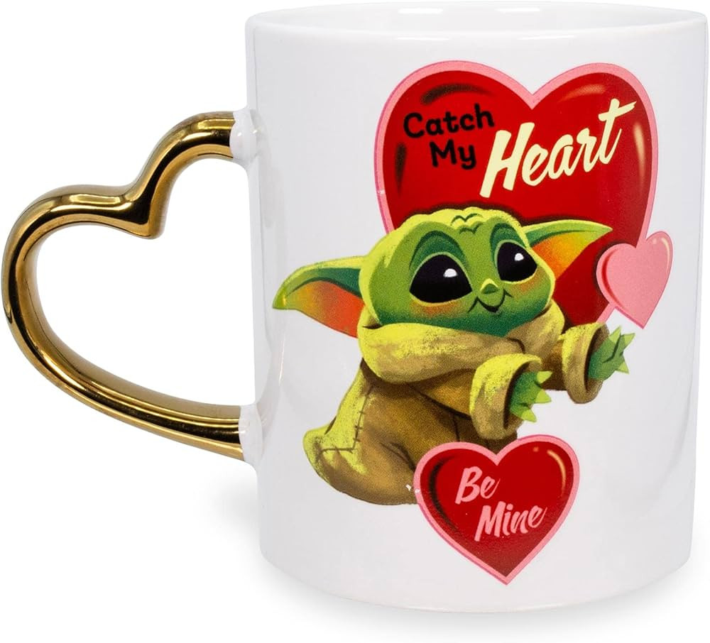 STAR WARS: The Mandalorian Grogu Catch My Heart 14-Ounce Ceramic Mug | BPA-Free Large Coffee Cup ... | Amazon (US)