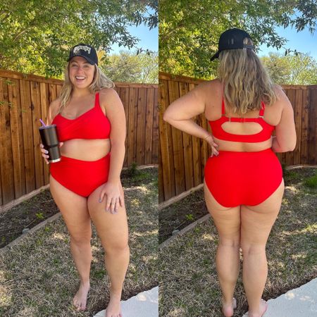 Feeling like a hot tamale in this sexy red bikini! High waisted swimsuit from Amazon — great plus size swimwear and fuller bust approved! #swim #swimsuit #amazon #amazonswimsuit  

#LTKunder50 #LTKswim #LTKcurves