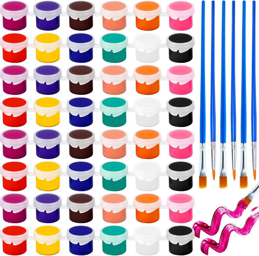 Blcculi 8 Sets Mini Paint Set,12 Colors Acrylic Paint Strips with 16 Paint Brushes,Washable Paint... | Amazon (US)
