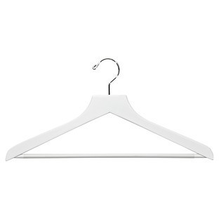 White Wooden Shirt Hangers with Ribbed Bar Case of 20 | The Container Store
