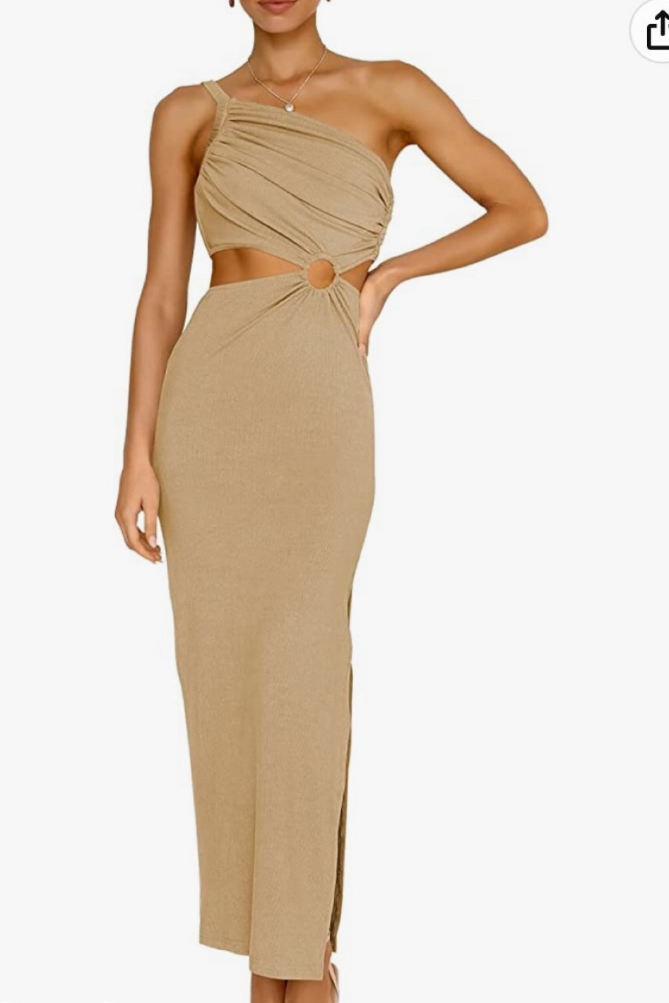 this dress is amazing!! photos don’t do it justice. love this cutout tan form fitting dress from amazon. the perfect neutral dress for a beach vacation, wedding guest dress, or date night!

#LTKunder50 #LTKcurves #LTKunder100
