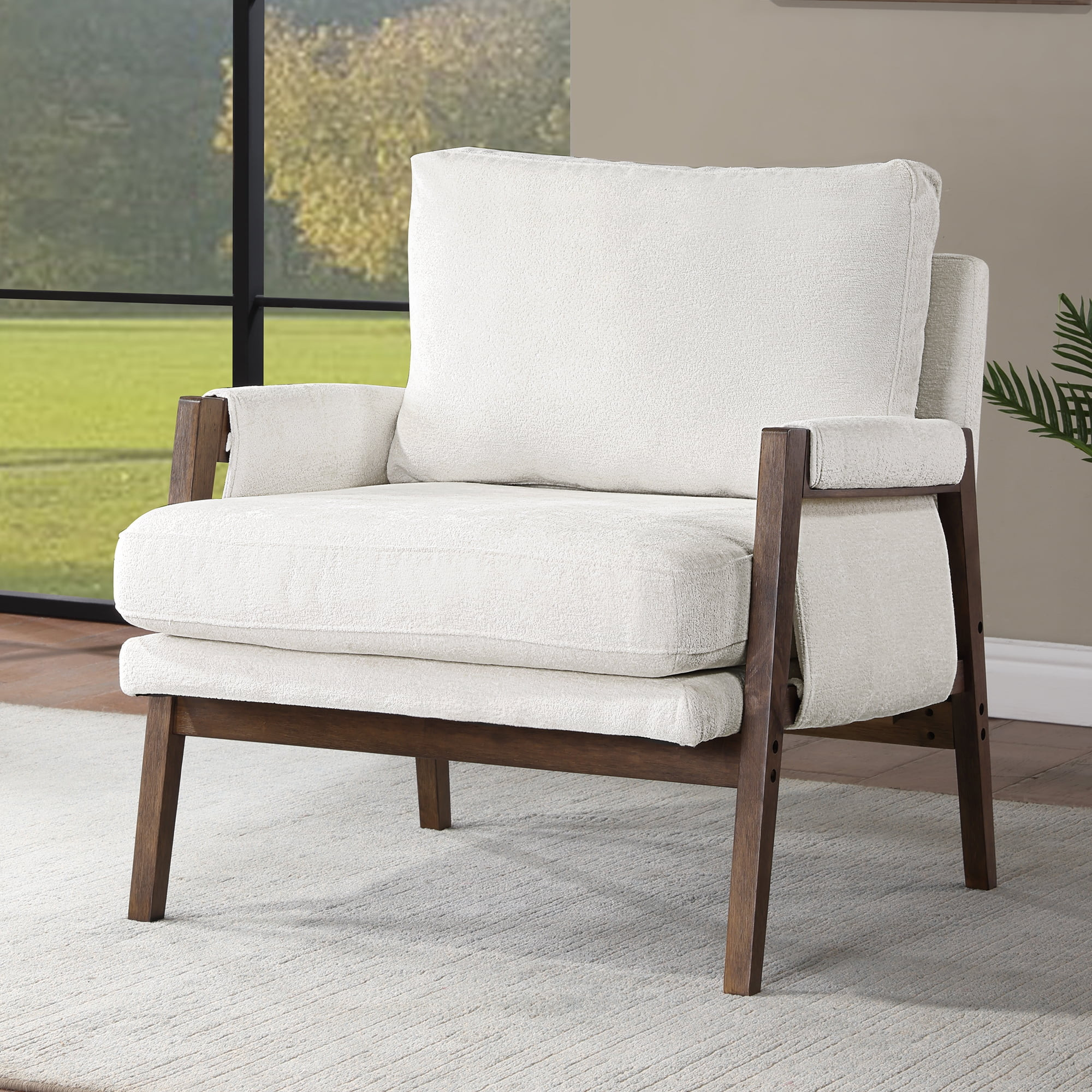 Duhome Dining Chair Upholstered Accent Chair Wrapped Armchair with Wood Frame for Dining Living R... | Walmart (US)