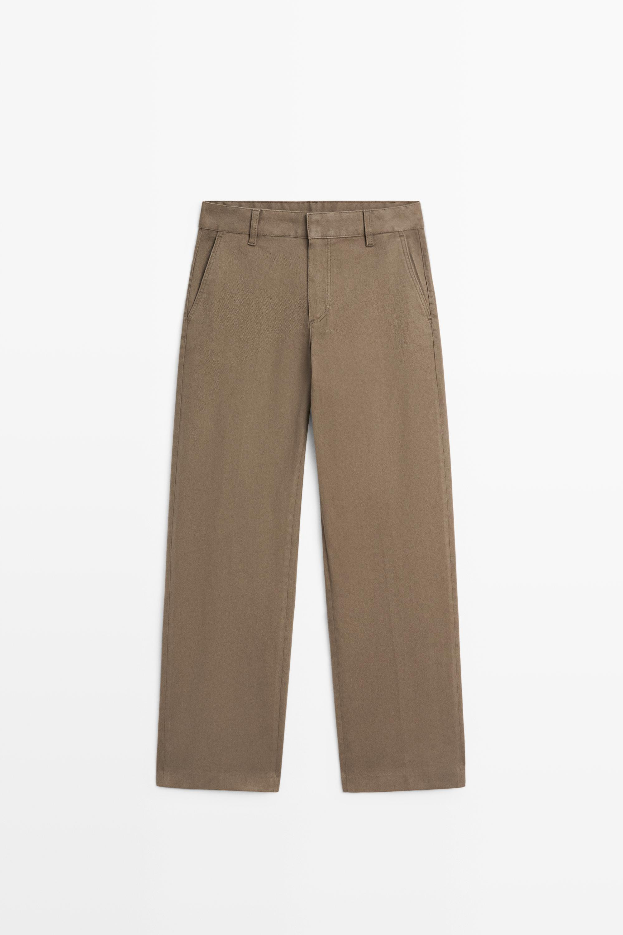 Stretch cotton blend pants | Massimo Dutti UK
