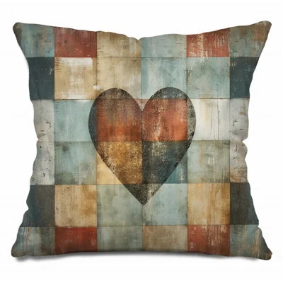 Heart Throw Pillow, Symbolic Cotton Twill Pillows | Wayfair North America