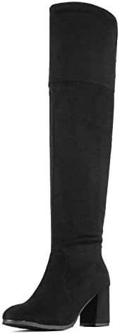 DREAM PAIRS Women's Thigh High Block Heel Over The Knee Boots | Amazon (US)