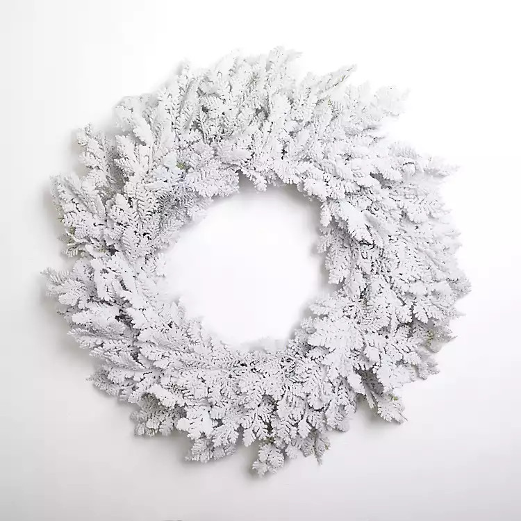 Pre-Lit Snowy Pine Christmas Wreath | Kirkland's Home