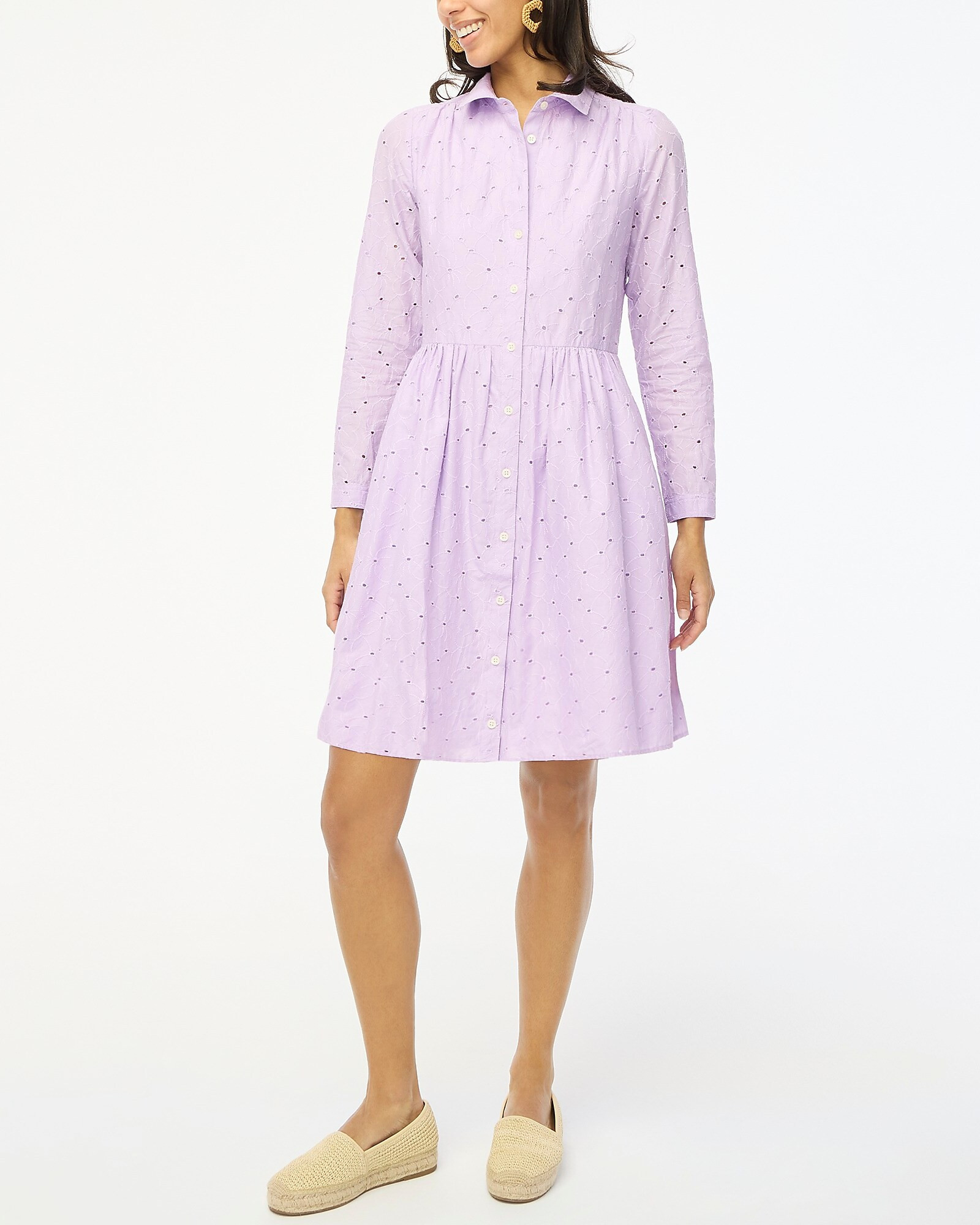 Eyelet mini shirtdress | J.Crew Factory