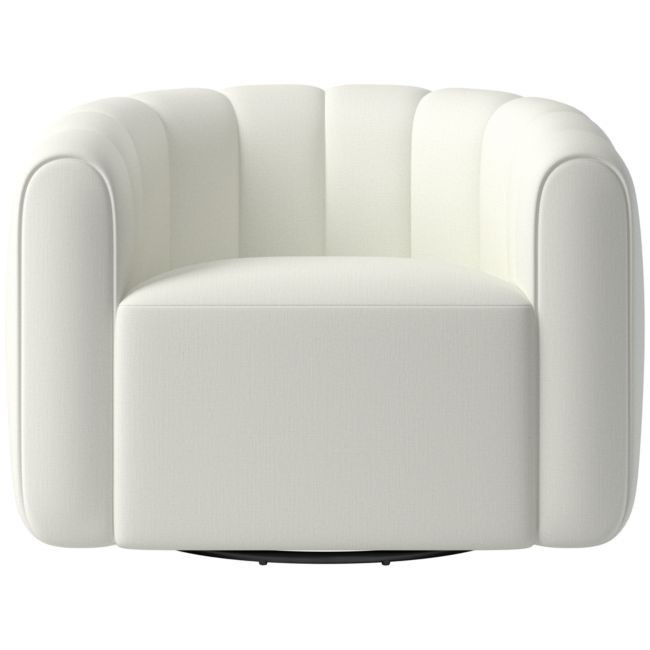 Fitz Swivel Chair Colourwash Snow | CB2