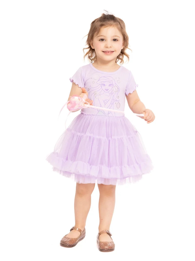 The Little Mermaid Ariel Toddler Girls Graphic Tutu Dress with Short Sleeves, Sizes 12M-5T | Walmart (US)
