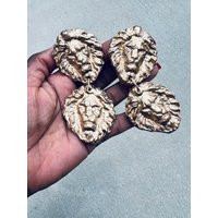 Lion Earrings Gold Lioness | Etsy (US)