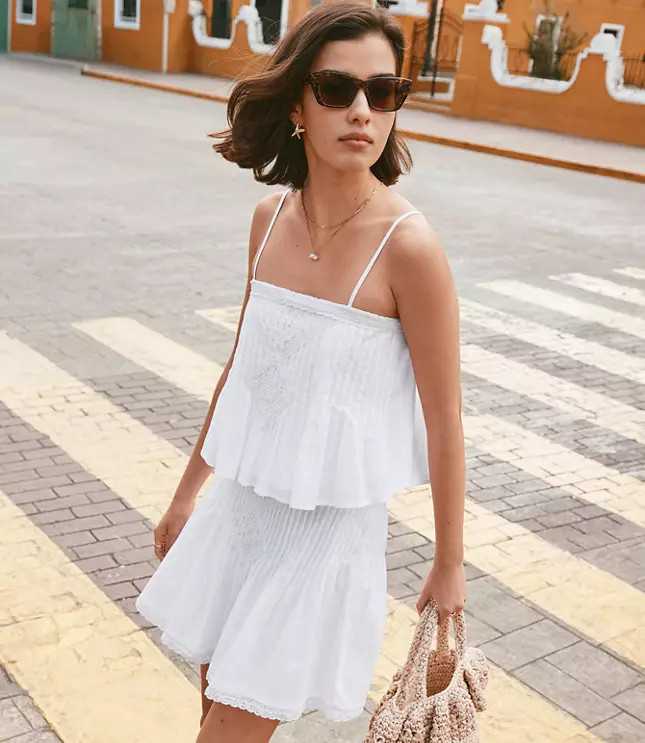 Petite Lace Pintucked Cami | Loft | LOFT