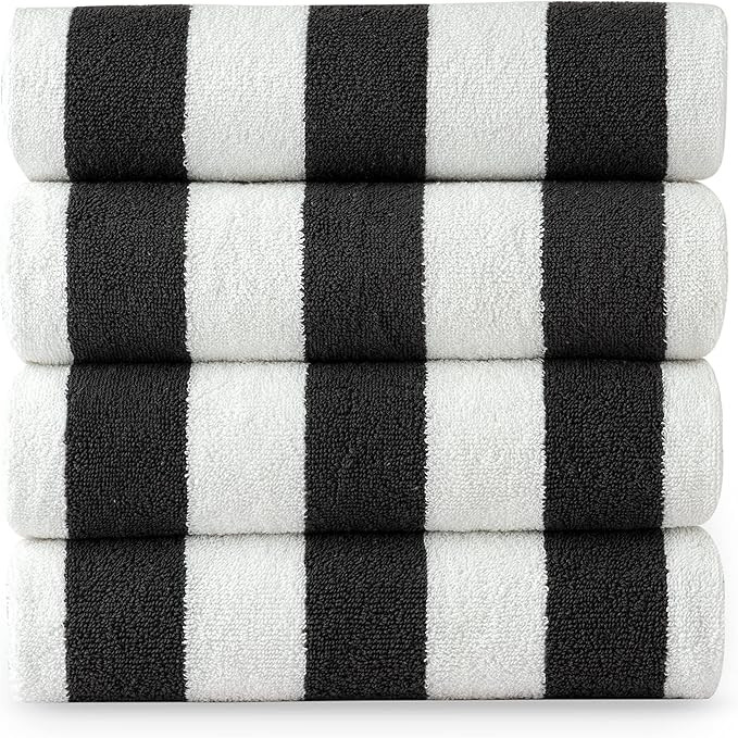 LANE LINEN 4 Pack Beach Towels - 100% Cotton Beach Towel with Beach Bag, Luxury Pool Towels for A... | Amazon (US)