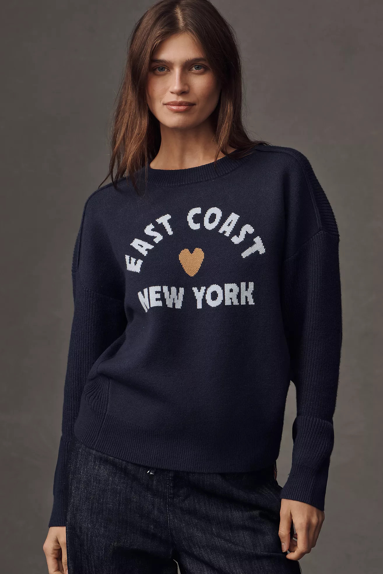 Maeve Graphic Ribbed-Hem Sweater | Anthropologie (US)