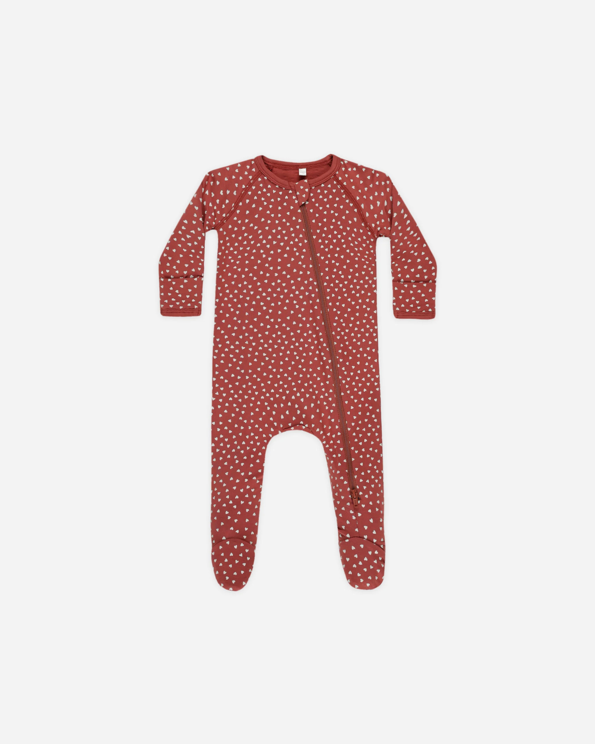 Bamboo Zip Footie || Tiny Hearts | Rylee + Cru