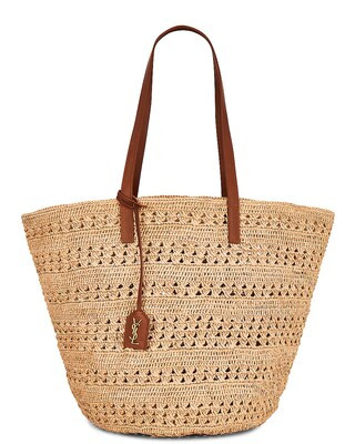 Saint Laurent Medium Panier Souple Bag in Naturale & Brick | FWRD | FWRD 