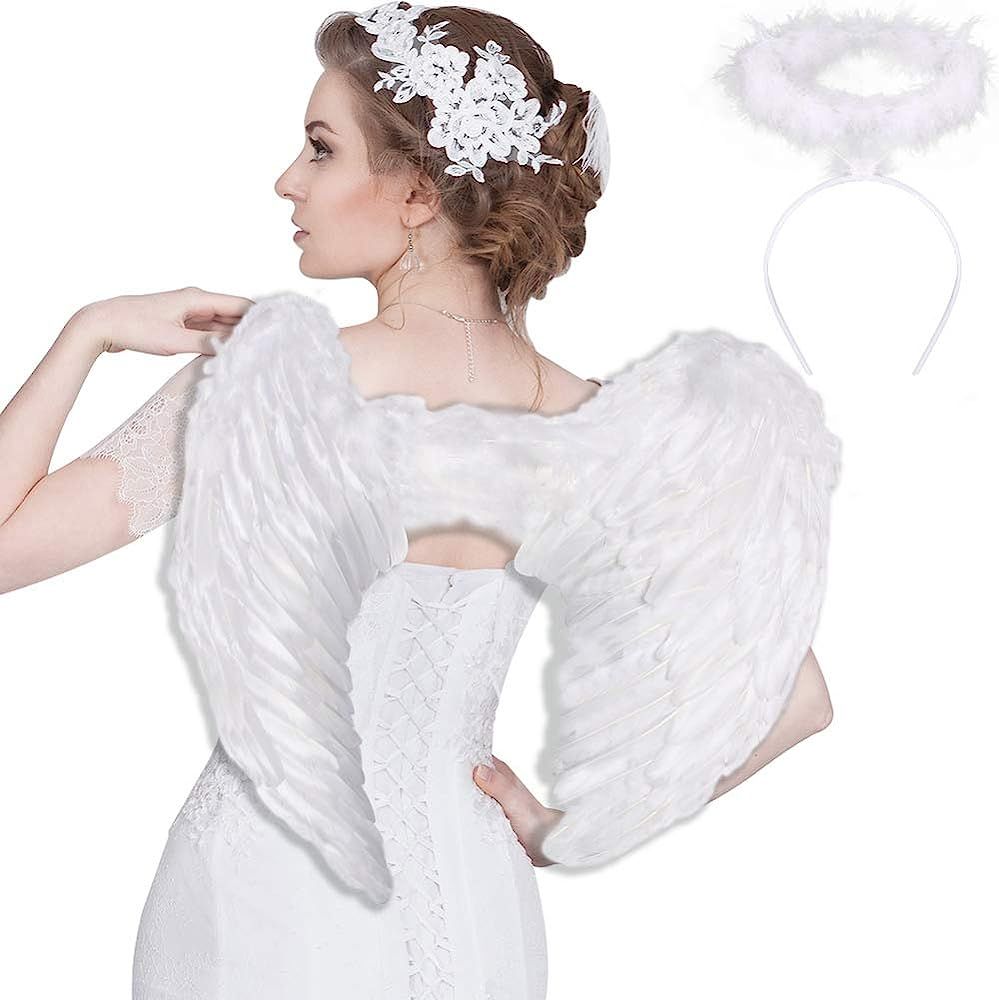 Angel Wings and Halo for Kids Girls Angel Costume Wing for Adult Children Feather Angel Wing for ... | Amazon (US)