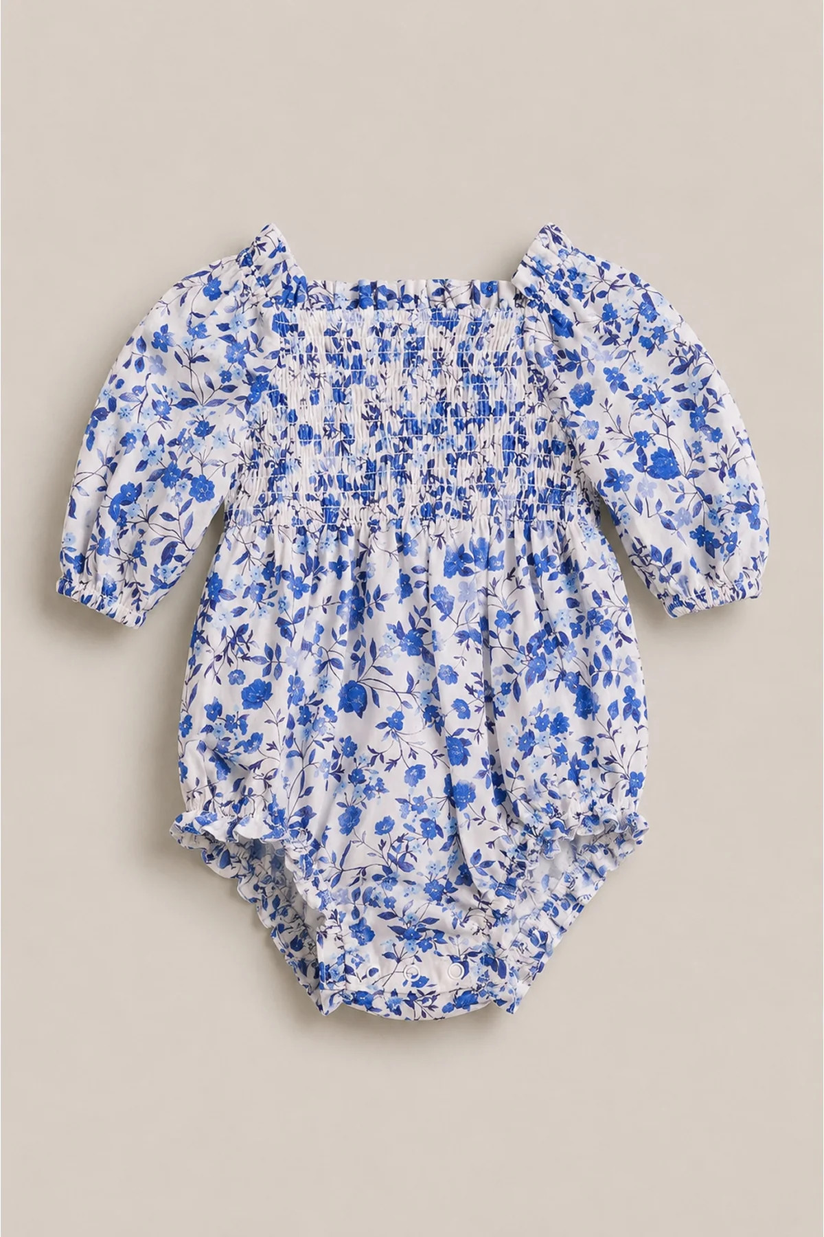 Baby Madeline Romper in Ditsy Cobalt Floral | Ivy City Co