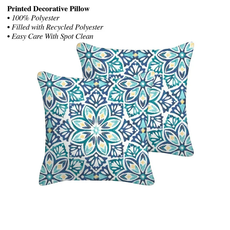 Mainstays 16" x 16" Decorative Throw Pillow, Glacier | Walmart (US)