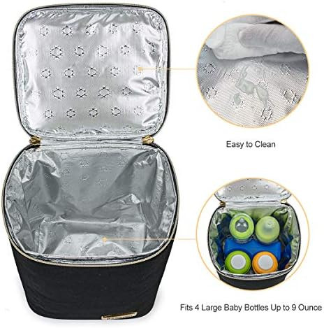 BABEYER Breast Milk Cooler Bag with Ice Pack Fits 4 Baby Bottles Up to 9 Ounce, Baby Bottle Coole... | Amazon (US)