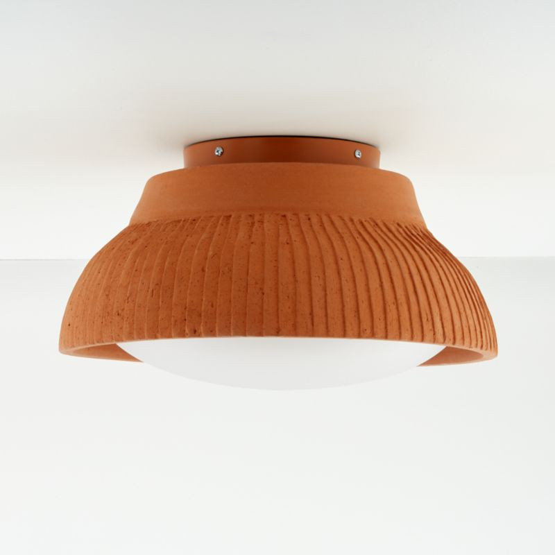 Roja Terracotta Large Flush Mount Light | Crate and Barrel | Crate & Barrel