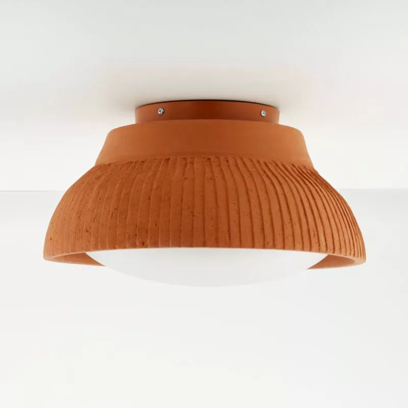 Natural wicker and jute reyna flush mount ceiling deals light