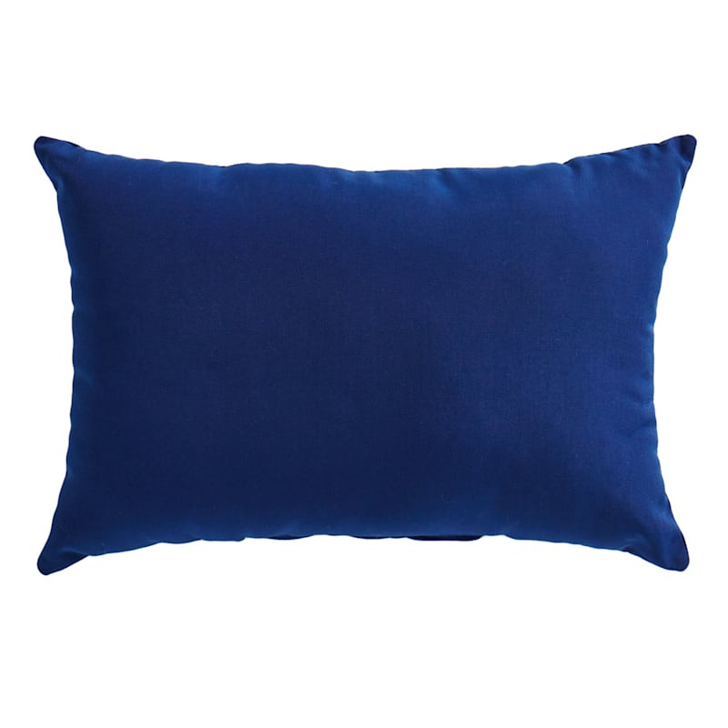 Navy Blue Canvas Lumbar Outdoor Throw Pillow, 14x20 | At Home