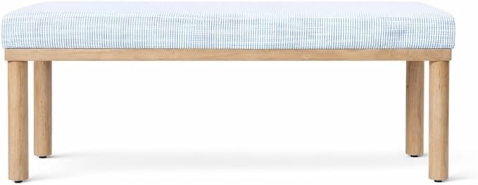 HomePop Oslo Bench - Blue Pinstripe Fabric | Amazon (US)
