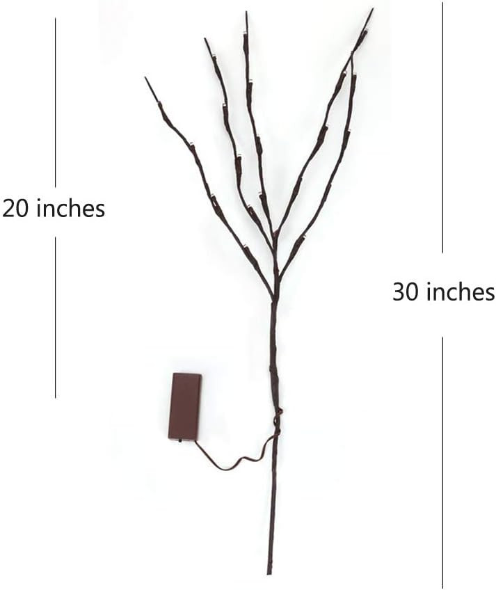 DK177 2 Pack Led Branch Light Battery Operated Lighted Branch Vase Filler Willow Tree Artificial ... | Amazon (US)