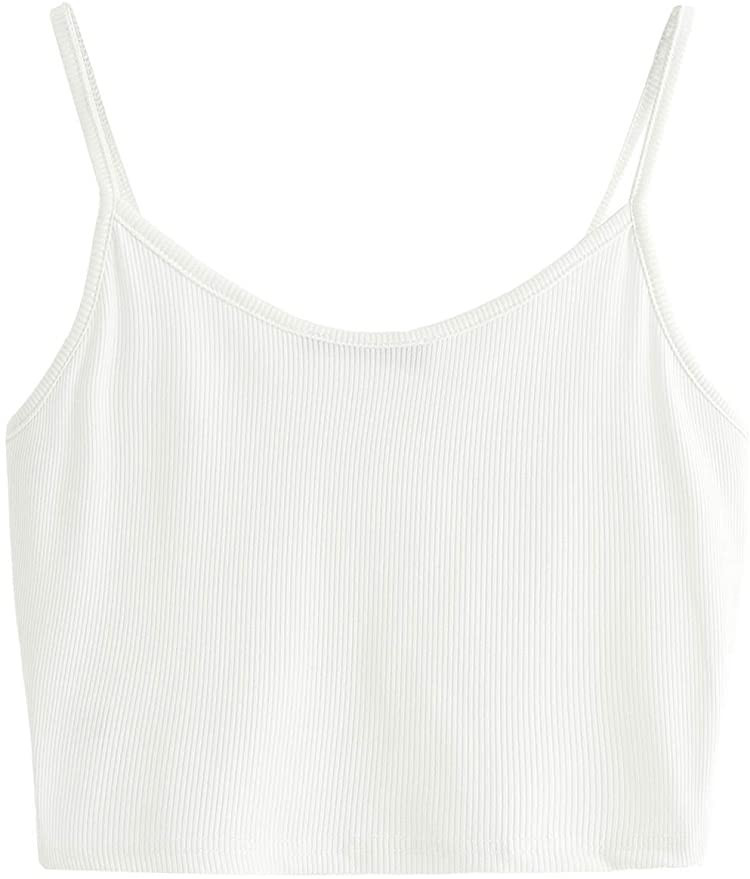 SheIn Women's Casual V Neck Sleeveless Ribbed Knit Cami Crop Top | Amazon (US)