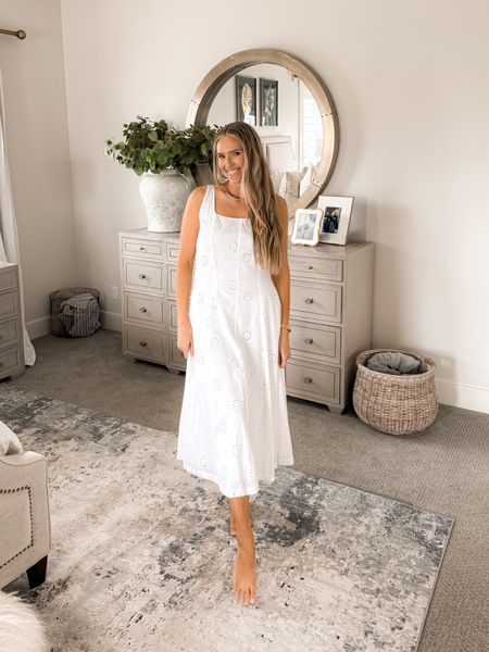 This $36 dress is a Chloe designer lookalike that costs $3,472.09! It’s the perfect summer dress to wear on its own, over swimwear, or with this cardigan many of us bought a couple months ago! Add these inexpensive slides and hat and you have you summer go-to!

This eyelet white dress runs true to size; I’m wearing a size small and I’m 5’8” for reference!

You do NOT need to spend a lot of money to look and feel INCREDIBLE!

I’m here to help the budget conscious get the luxury lifestyle.

Walmart Fashion / Affordable / Budget / Women's Casual Outfit / Classic Style / Dress Outfit / Women's Dressy Outfit / Elevated Style / Workwear / Summer Dress / Wedding Guest / Summer Wedding

#LTKfindsunder50 #LTKsalealert #LTKwedding