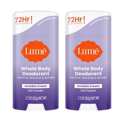 Lume 2 Pack/2.2oz Each Whole Body Women's Deodorant Invisible Cream Stick | Target