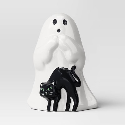 Ghost with Cat Ceramic Character Decorative Sculpture - Hyde and EEK! Boutique™ Off-White | Target