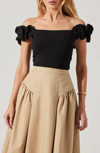 Hoda Mixed Media Off the Shoulder top | Nordstrom