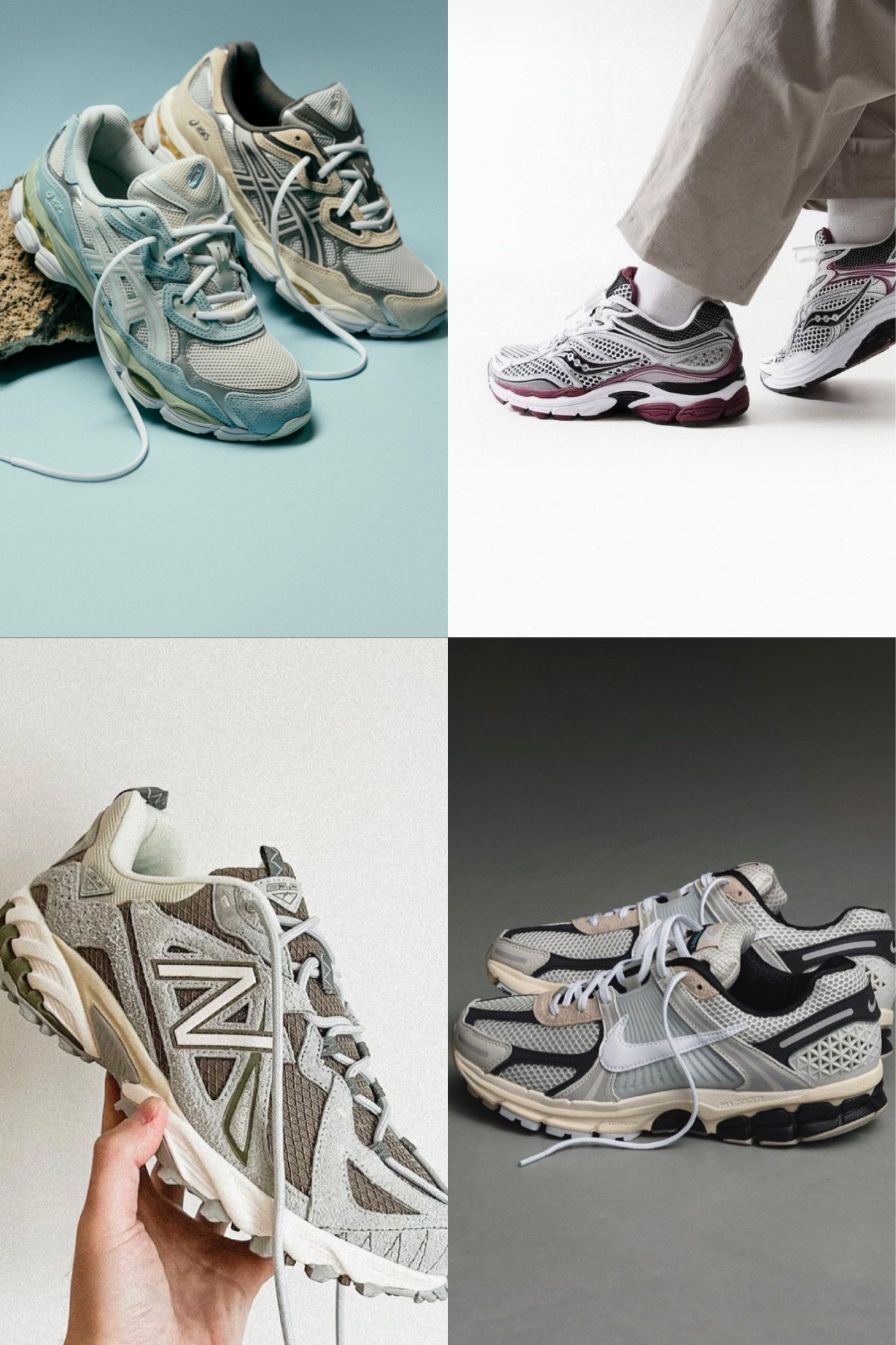 ASICS Gel-nyc 
New balance 610 v1
Nike Zoom Vomero 5
Saucony Progrid

#LTKmens #LTKshoecrush LTKFestiveSaleUK