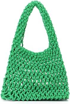 Freie Liebe Small Crochet Tote Bag for Women Summer Mesh Woven Handbags Beach Hobo Bag | Amazon (US)
