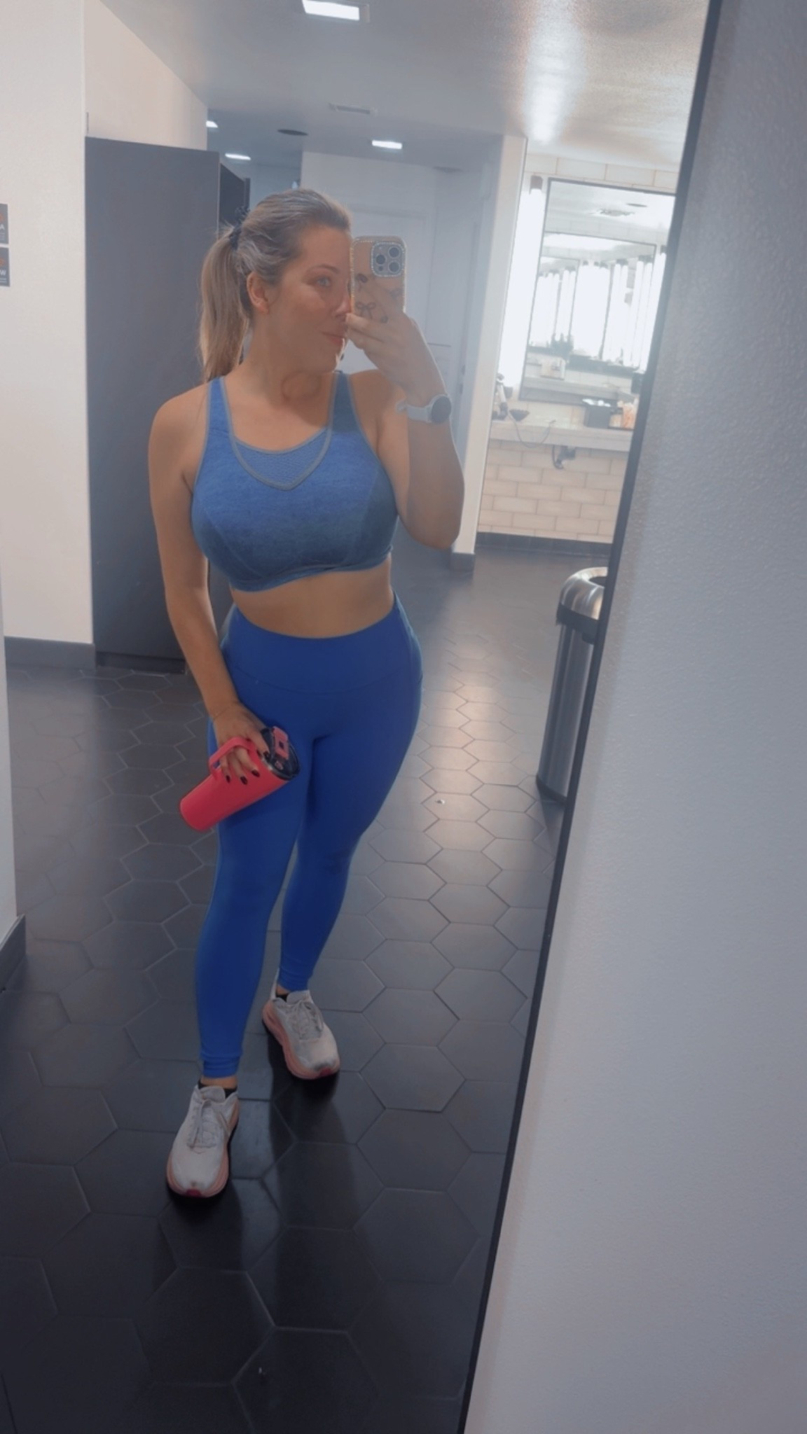 High intensity workout fit for larger chested girls
Bra code: BRITTANYR10 to save
 Fuller bust sports bra for running 🏃‍♀️ 
Double d cup and up sports bra for running and cardio workouts 
The softest buttery feeling leggings

#ltkfitnessgoals #ltkworkout ￼