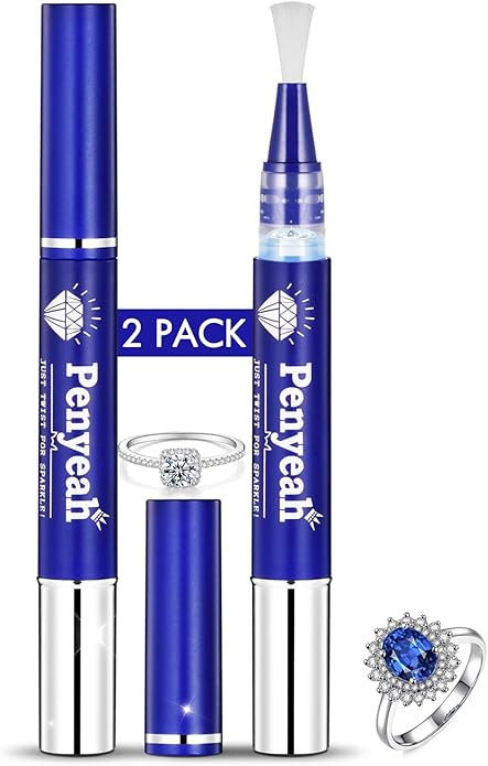 Jewelry Cleaner Pen 2Pack, Quick Sparkle Diamond Ring Cleaner Pen Stick, Engagement Gifts for Wom... | Amazon (US)