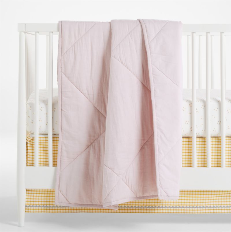 Supersoft Lilac Rose Cotton Gauze Baby Crib Quilt + Reviews | Crate & Kids | Crate & Barrel