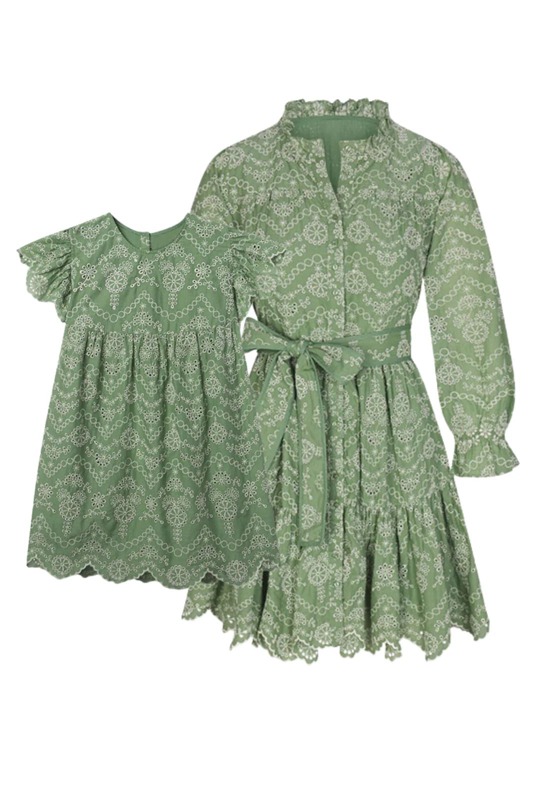 Mint Embroidery Mother & Daughter Set | Baybala