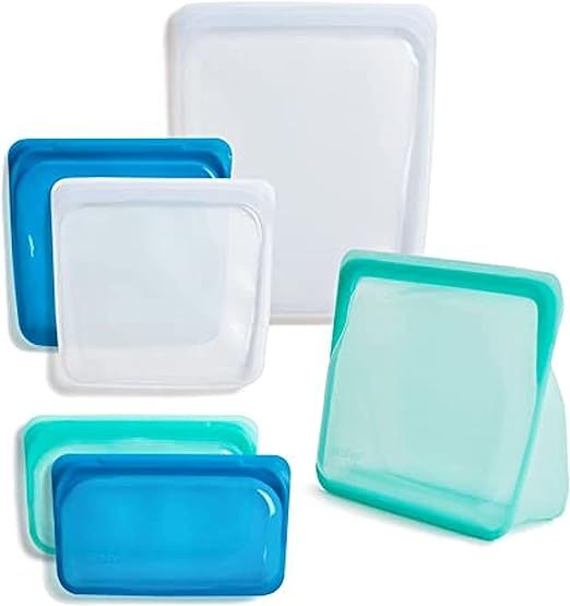 Stasher Silicone Reusable Storage Bag, Bundle 6-Pack (Ocean) | Food Meal Prep Storage Container |... | Amazon (US)