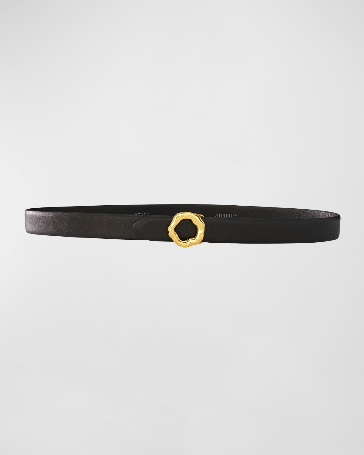 No. 1 Leather Belt With Abstract Buckle | Neiman Marcus