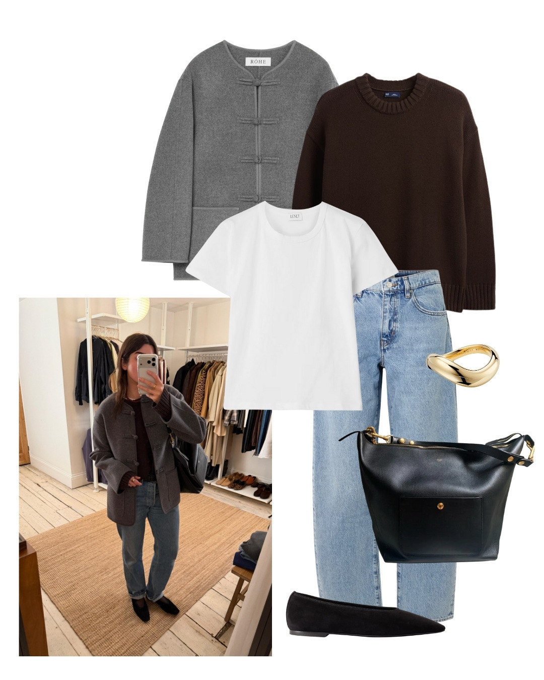Styling grey with chocolate brown, with my vintage Celine Hobo Bag, similar linked below 

 #LTKwinter #LTKstyletip