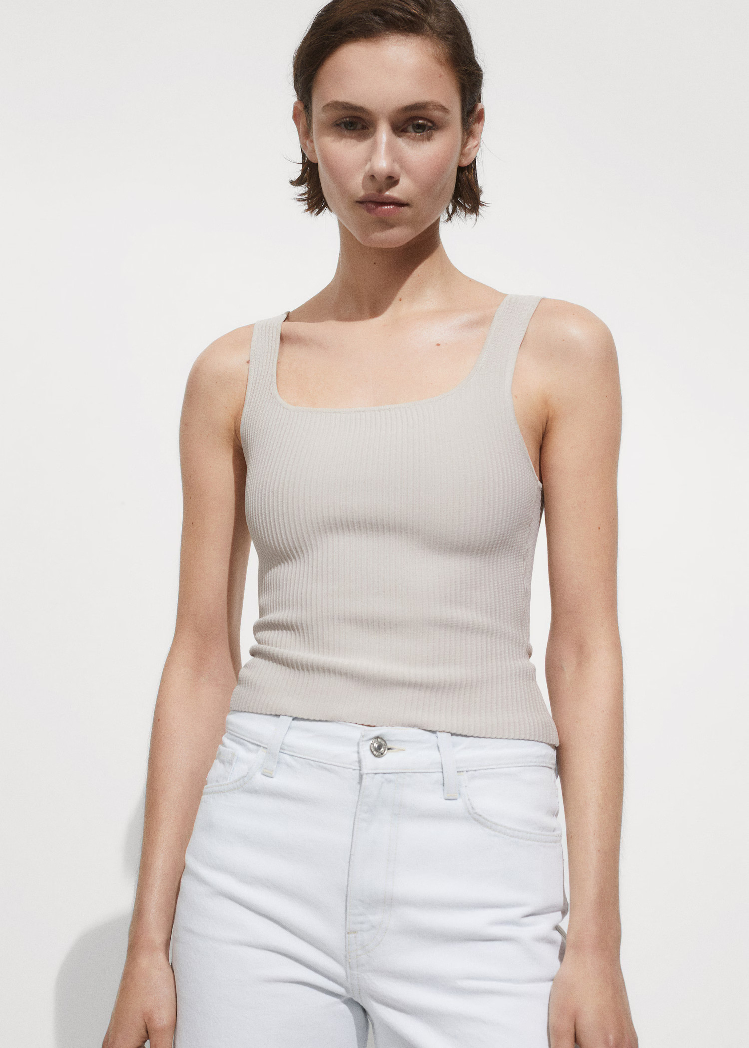 Ribbed knit top | MANGO (US)