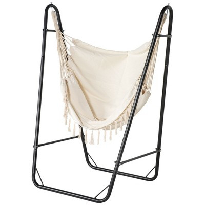 Bohemian Cotton Hanging Hammock Chair with Stand 330 lb Capacity Indoor Outdoor | Target