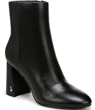 Daria Leather Block Heel Ankle Booties | Dillard's