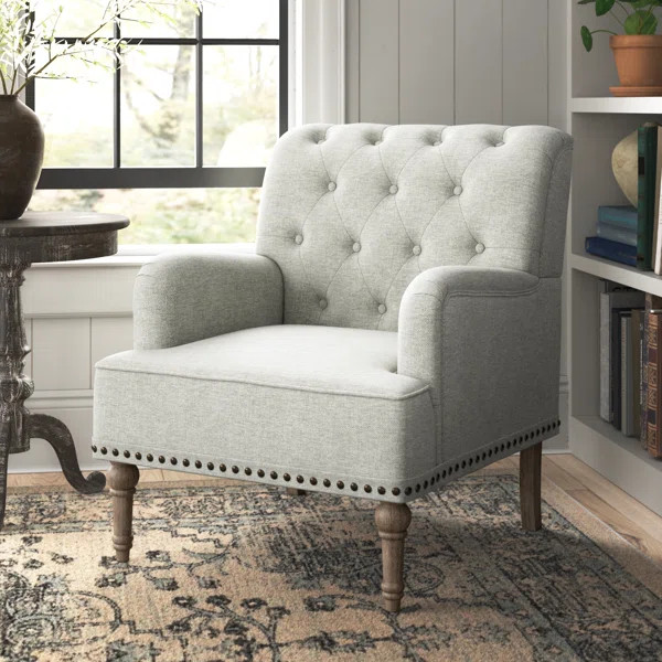 Wilkey Armchair with Tufted Back with Solid Wood Legs | Wayfair North America