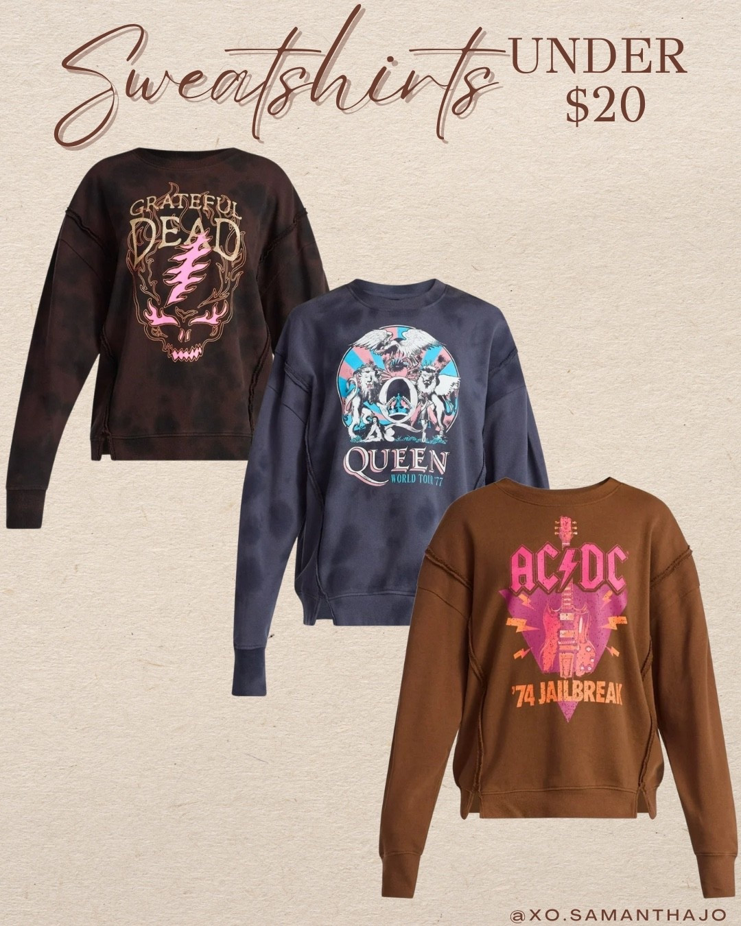 free people look for less walmart graphic sweatshirts oversized band crewneck grateful dead queen acdc vintage inspired fall outfits casual fall style affordable streetwear cozy loungewear trendy fall fashion retro rock band sweatshirt under 20 budget friendly autumn wardrobe essentials comfy everyday layers

#LTKFindsUnder50 #LTKStyleTip #LTKSeasonal