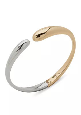 DKNY Two Tone Mixed Metal Cuff Bracelet | Belk
